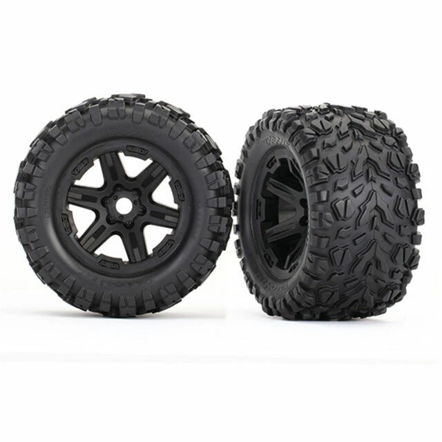 Traxxas 8672 Wheels with Talon Ext Tires - Black