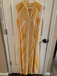 Vintage Miss Elaine Women's Lounge Terry Sleeveless Robe Hooded Gown Swim Cover - Picture 1 of 11