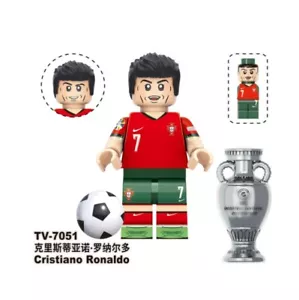 2 inch Custom Cristiano Ronaldo Minifigure in Portugal National Football Uniform - Picture 1 of 1