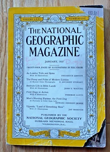 National Geographic enero de 1937; Londres; Tierras de la Biblia; Uganda; perros de campo - Imagen 1 de 12