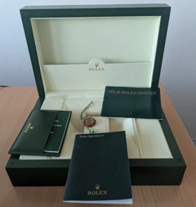 ROLEX DAY-DATE BOX w/ OUTER BOX MANUALS INSTRUCTIONS CARD HOLDER XL 2008 RP072 - Picture 1 of 17