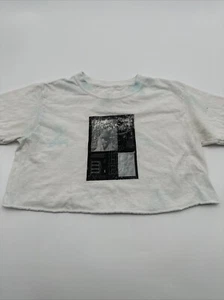Hanes T-Shirt Youth Girl Large Graphic Print Cropped White ..#18546 - Picture 1 of 12