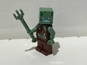 LEGO MINECRAFT ZOMBI AHOGADO + TRIDENTE DEL SET 21178 (min088) - Imagen 1 de 2