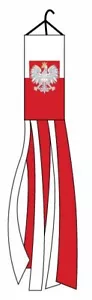 "POLENADLER" Windsack super glänzend Polyester 5ft Windsocke polnische Flagge - Bild 1 von 3