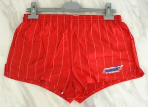 Puma Vintage Shiny Red Football Running Run Nylon 90s Short Racing Marathon S - Picture 1 of 7