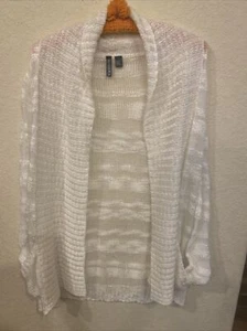 Full Tilt Knit Open Front Cardigan White Medium - Picture 1 of 8