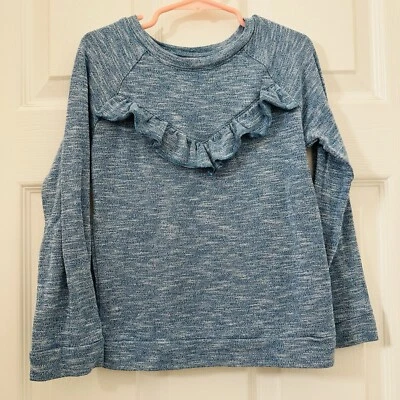 Suéter Pullover Carter’s Girls 5T Azul con Volantes Preppy Acogedor Vacaciones de Invierno - Usado en Excelente Condición Foto 1 de 4