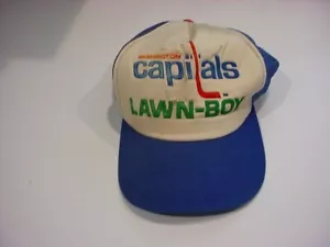 rare,unworn 1980's? WASHINGTON CAPITALS LAWN-BOY PROMO HAT Taiwan trucker mesh - Picture 1 of 9