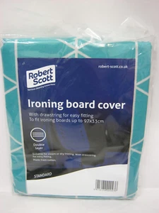 Robert Scott Ironing Board Cover Standard 97cm x 33cm Cotton Aqua Blue 100819 - Picture 1 of 2