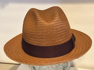 $110 Bailey of Hollywood CRAMPTON Endura Straw Fedora 7 1/4 58cm Coconut - Picture 1 of 14