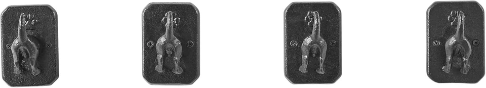 Danya B. 4 Piece Dark Brown Cast Iron Dog Tail Wagging Decorative Wall Sculpture - Image 1 of 1