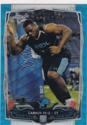 2014 TOPPS CHROME BLUE WAVE REFRACTORS RC CARAUN REID DETROIT LIONS RARE JC-3961 - Image 1 of 2
