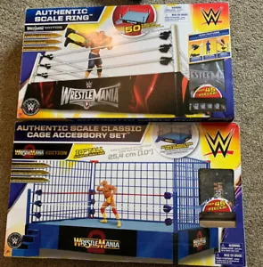 LJN WWE Wrestlemania 2 Blue Classic Cage And 31 Authentic Scale Ring Lot Figure - Picture 1 of 11
