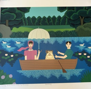 Lápiz Shigeo Okumura OKU "BOATING" Firmado Personalizado SERIGRAFÍA Certificado de Autenticidad en Relieve - Imagen 1 de 12