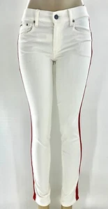 Polo Ralph Lauren Women Tompkins Skinny Jeans White Red NWT Free Shipping - Picture 1 of 4
