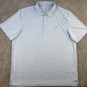 Vineyard Vines Performance Polo XL blau einfarbig Kurzarm Stretch Wal Logo - Bild 1 von 8