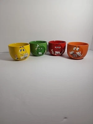 Limited Edition M&M 2020 Ceramic Holiday Bowls/Cups. Red Green Yellow Orange - Image 1 of 4