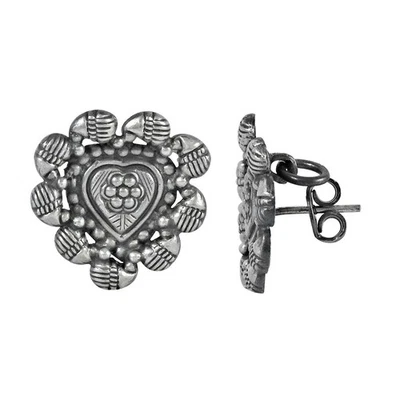 Artesano Corazón Dormilonas Sólido 925 Plata de Ley Joyería Regalo de Navidad - Imagen 1 de 4