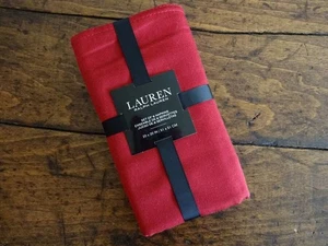 RALPH LAUREN RED Herringbone CHRISTMAS HOLIDAY 20x20" DINNER NAPKINS 6PC - Picture 1 of 3