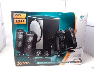 Vintage Logitech X-530 5.1 Surround Sound PC/Console Speaker System  - Image 1 of 3