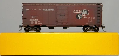 HO Accurail #1516 40' Weathered AAR Steel Boxcar Rock Island #148393 Built Up - Image 1 of 4