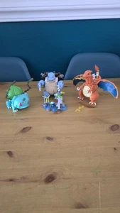 Mega Construx Pokemon Bulbasaur, Blastoise & Charizard Posable Figures Used - Picture 1 of 8