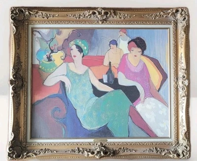 Itzchak Tarkay Lienzo Limitado Placa Enmarcada en Oro "En el Salón" Tarkay 38x32 Foto 1 de 4