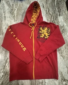 Harry Potter Jacket Mens L Gryffindor Wizarding World Red Full Zip Hoodie EUC - Picture 1 of 7
