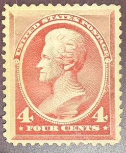 Crisp 1888 Scott 215 — 4¢ Jackson — Mint Hinged OG — 19th Century US Stamp - Picture 1 of 2