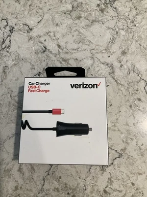 Cargador de coche Verizon VPCPDTYPEC-M1 6 pies 3 amperios carga rápida USB-C - negro Foto 1 de 3