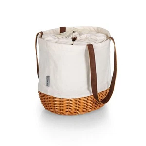 - Bolso de Mano de Lona y Cesta de Sauce Coronado Marca, (Lona Beige) - Imagen 1 de 6