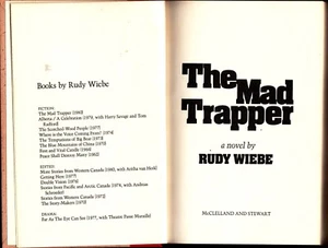 THE MAD TRAPPER. A NOVEL. BY RUDY WIEBE. 1980 - Picture 1 of 1