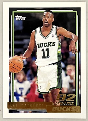 1992-93 Topps Gold Draft Pick Basketball Card #390 Lee Mayberry Bucks - Image 1 of 2