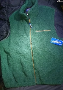 Pendleton USA Sherpa Vest Small Green Full Zip Fleece Sweater Deep Pile - Picture 1 of 8
