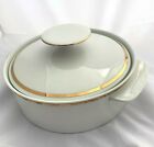Thomas Vegetable Tureen & Lid, Medallion Gold Band, White with Thick Gold Line