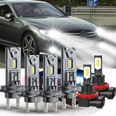 For Mercedes-Benz E350 E550 2008-2012 LED Headlight Bulb High Low Beam+Fog light - Image 1 of 4