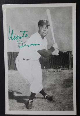 Monte Irvin (d.2016) HOF Giants Signed 3x5 Autographed Vintage ROWE Postcard JSA - Image 1 of 4