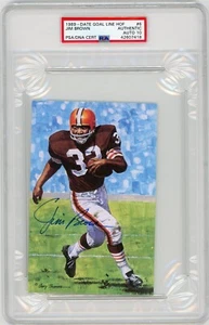 Jim Brown Signed Goal Line Art Card GLAC - PSA DNA 10 - Picture 1 of 1