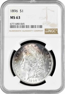 USA 1 dólar 1896, NGC MS63, "Morgan Dollar" moneda de plata - Imagen 1 de 2