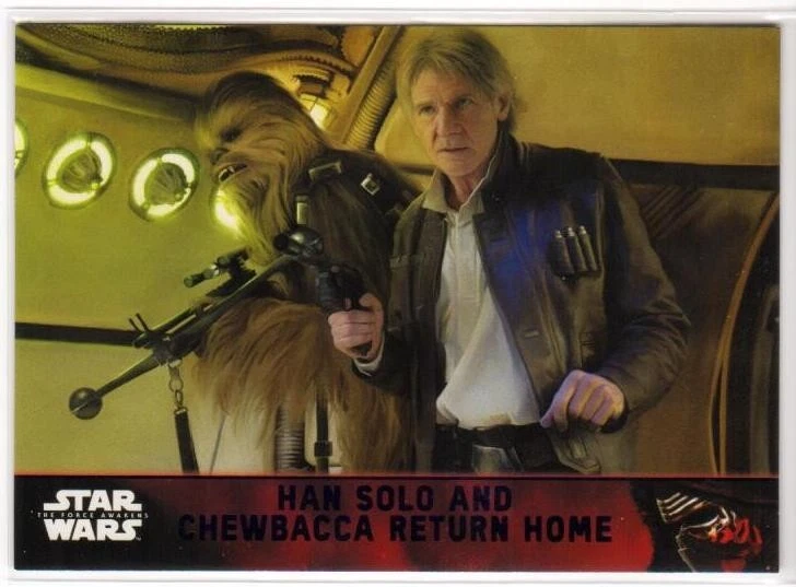 2015 Topps Star Wars The Force Awakens Series One Purple #100 Han Solo Chewbacca - Image 1 of 2