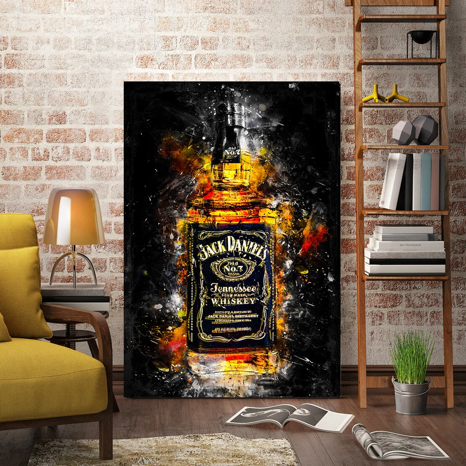 ACRYLGLAS BILD WANDBILD JACK DANIELS ABSTRAKT KUNSTDRUCK DEKO BILDER POSTER BAR - Bild 1 von 4