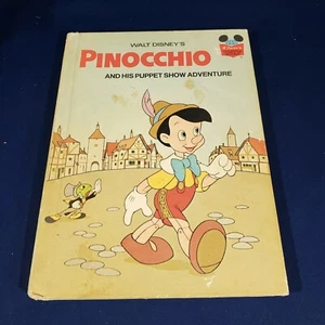 Vintage Walt Disney Pinocchio Puppenspiel Abenteuer Buch 1973 Hardcover - Bild 1 von 4