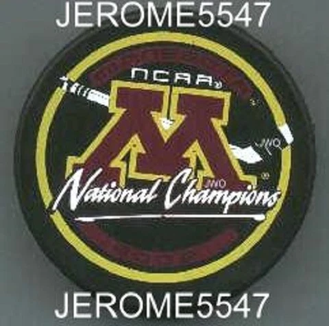 2002 MINNESOTA GOLDEN GOPHERS NCAA NATIONAL CHAMPIONS CHAMPS PUCK - #9L Cover