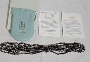 ROSS SIMONS Cultured Pearls Purple Blue 18" Necklace New w/ Pouch & Box - Picture 1 of 2