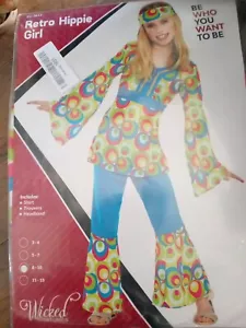 Niñas Hippy Woodstock Años 70 Abba Disco Pop Chick Bookweek Disfraz... - Imagen 1 de 4