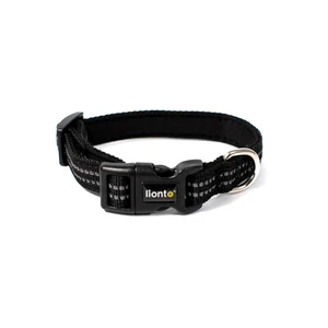 lionto Collare riflettente in nylon imbottito, taglia XS, nero - Foto 1 di 5