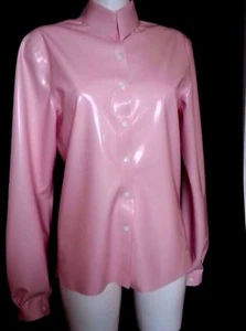 Latex Rubber Herren Kleid Shirt Top Bluse TV Unisex Sissy Baby Rosa  - Bild 1 von 1