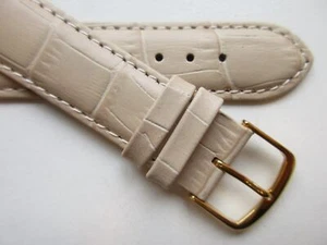 Beige Creme Alligator Print 19 mm Leder Uhrenarmband Armband G - Bild 1 von 6