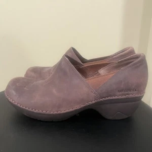Womens Merrell Emma Brown Leather Slip On Comfort Clogs Shoes Size 9 - Picture 1 of 8