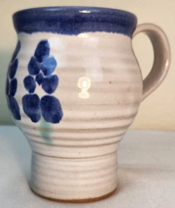 Taza de té café cerámica loza Olan tapa de goma flor azul FIRMADA - Imagen 1 de 19